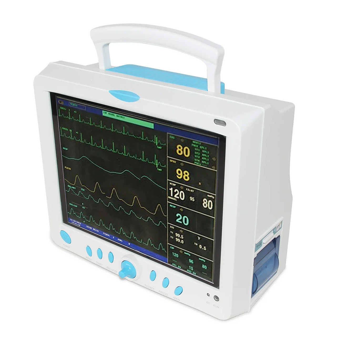 CONTEC® CMS9000 Moniteur multiparamétrique (ECG, NIBP, SPO2, Respiration, Température, fréquence de pouls)